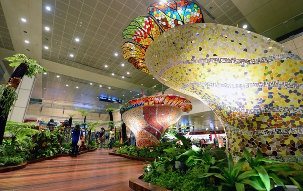 Named the best airport in the world with a waterfall and rooftop pool