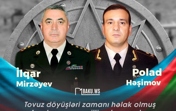 Bu gün general-mayor Polad Həşimov və polkovnik İlqar Mirzəyevin şəhid olmasının növbəti ildönümüdür