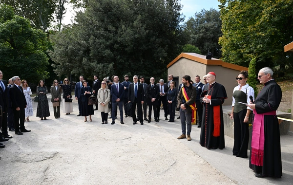 Мехрибан Алиева приняла участие в церемонии открытия проекта реставрации катакомб Святой Коммодиллы в Ватикане