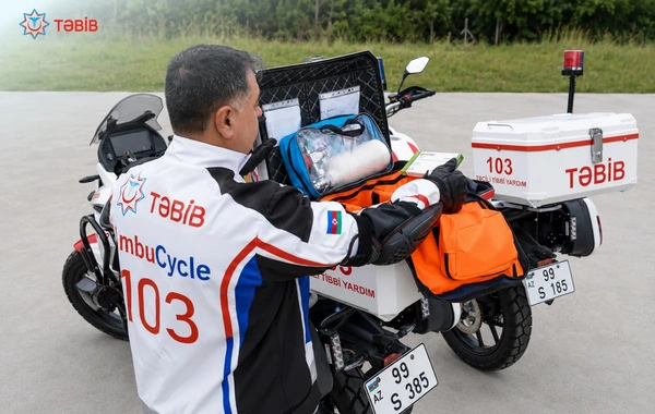 Azərbaycanda ilk dəfə motosikletlər təcili tibbi yardım xidmətinə cəlb olunub