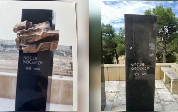 Mərhum jurnalistin məzarından bürünc barelyef oğurlanıb