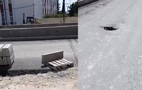 Yeni salınan yol çöküb? - İDDİA