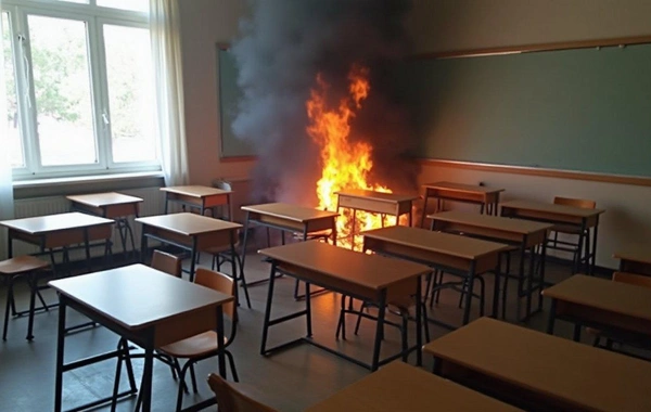 Rusiya şagird məktəbin sinif otağını yandırıb