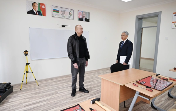 Prezident İlham Əliyev Şamaxı Avropa liseyinin yeni binasının açılışında iştirak edib