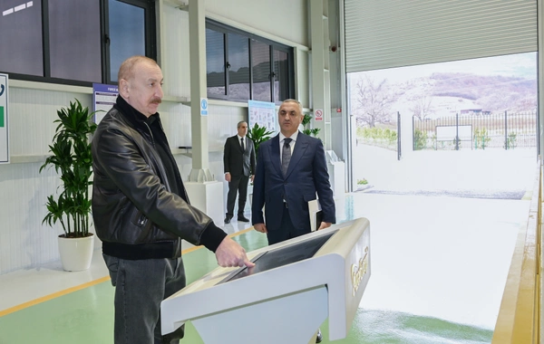 Prezident Ağdərədə "Qozlukörpü" Su Elektrik Stansiyasının açılışında iştirak edib