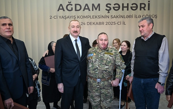 Президент Ильхам Алиев принял участие в открытии 2-го жилого комплекса в Агдаме