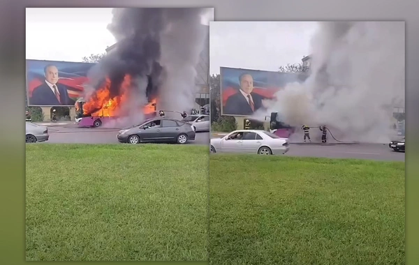 Sumqayıtda avtobus YANIR