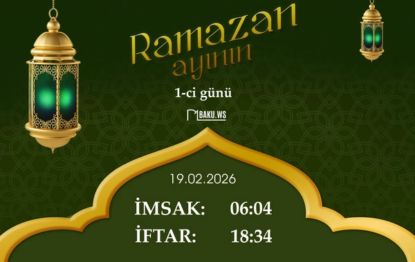 İftar vaxtı – Ramazanın ilk günü, 19 fevral 2026-ci il