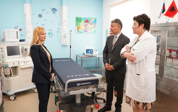 Leyla Əliyevanın təşəbbüsü ilə Albaniyada Xəstəxana Mərkəzinin pediatrik sedasiya otağı istifadəyə verilib