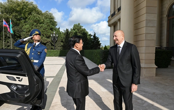 Laos Prezidentinin Bakıda rəsmi qarşılanma mərasimi olub