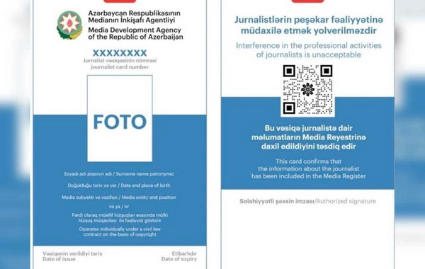 Jurnalist vəsiqəsinin verilməsi və dəyişdirilməsi pulsuz olacaq