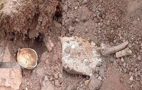 Laçında insan skeletinin qalıqları tapılıb