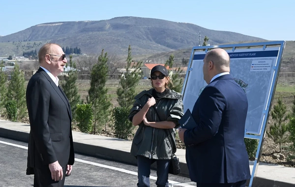 Президент Ильхам Алиев ознакомился с работами, проделанными в селе Ходжавенд