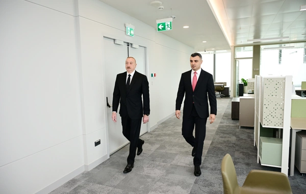 Prezident İlham Əliyev Mərkəzi Bankın yeni binasının açılışında iştirak edib