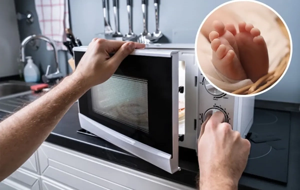 Ana dörd həftəlik körpəsini mikrodalğalı sobada öldürdü