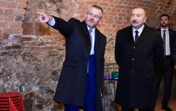 İlham Əliyev və Peter Pelleqrini Bratislavada Devin qəsrində olublar