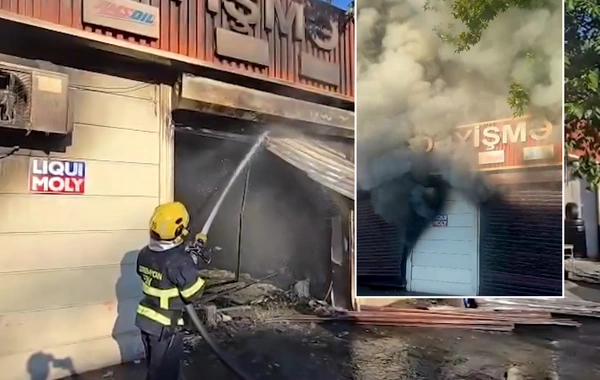Bakıda avtomobil təmiri sexi yanıb