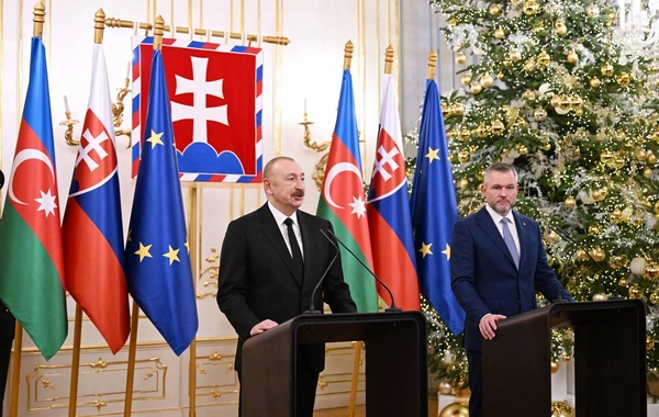 Azərbaycan və Slovakiya prezidentləri mətbuata bəyanatlarla çıxış ediblər