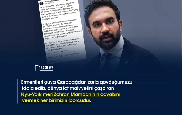 Dünya azərbaycanlılarından Nyu-York merinin qaralama kampaniyasına qarşı YENİ HƏRƏKAT