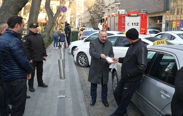 "Fəvvarələr meydanı"nda TƏLİM - Yanğınsöndürən maşınlar sərbəst hərəkət edə bilmədi