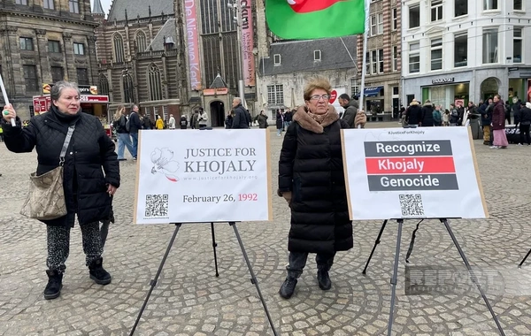 Amsterdamın mərkəzi meydanında "Xocalıya ədalət" aksiyası keçirilib