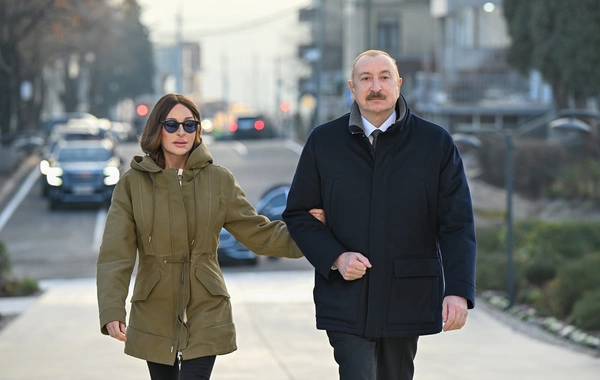 Prezident İlham Əliyev Xankəndi şəhərində Zəfər parkının açılışında iştirak edib