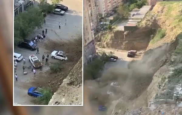Dünən baş verən torpaq sürüşməsinin ANBAAN VİDEOSU