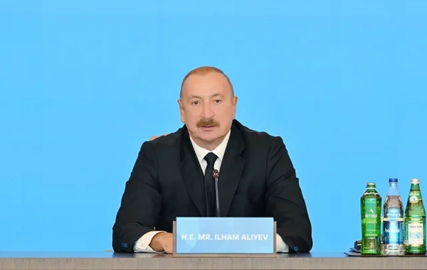 Prezident İlham Əliyev VII Ümumdünya Mədəniyyətlərarası Dialoq Forumunun açılışında çıxış edir