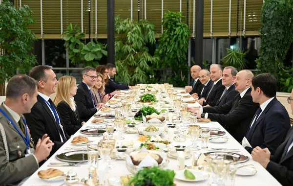 A working dinner has been given on behalf of Ilham Aliyev in honor of Giorgia Meloni