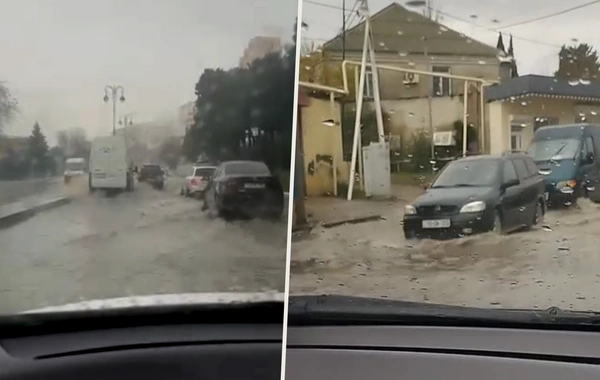 Сильный дождь парализовал движение в Баку