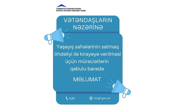 Kirayə mənzil mexanizmi üzrə müraciətlərin qəbulu müvəqqəti dayandırılır
