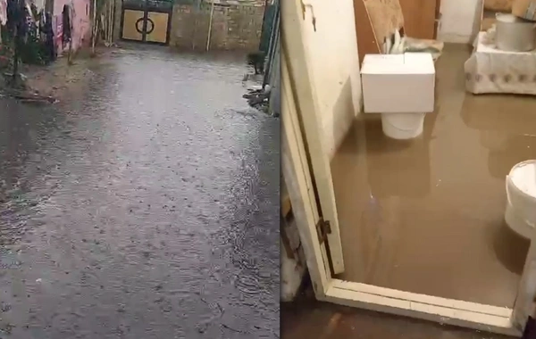Bakıda acınacaqlı VƏZİYYƏT - Yağış suyu evə doldu