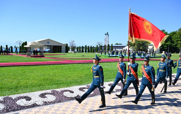 Prezident İlham Əliyevin Çolpon-Ata şəhərində rəsmi qarşılanma mərasimi olub