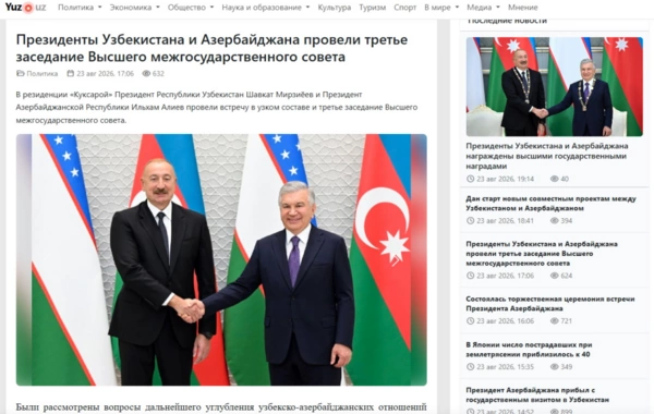 Azərbaycan Prezidentinin dövlət səfəri Özbəkistan mətbuatında