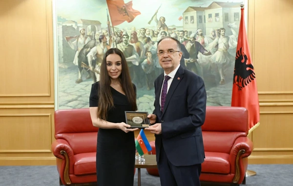 Leyla Əliyeva Tiranada Albaniya Prezidenti Bayram Beqay ilə görüşüb