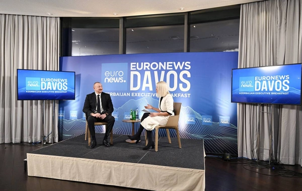 Azərbaycan Prezidenti Davosda Euronews televiziyasına müsahibə verib