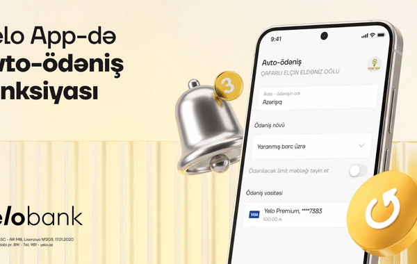 Yelo App-də avto-ödəniş funksiyası istifadəyə verildi
