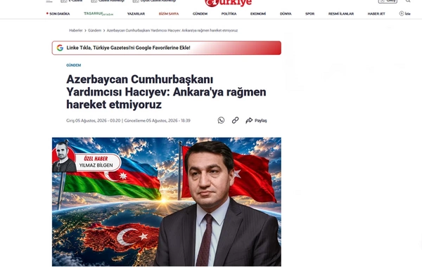 Hikmət Hacıyevin bəzi fikirləri Türkiye Gazetesində təhrif edilib