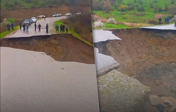 Azərbaycanda bu avtomobil yolunun bir hissəsi çöküb