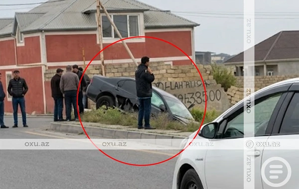 Sumqayıt-Pirşağı yolunda qəza: Avtomobil ÇUXURA DÜŞDÜ