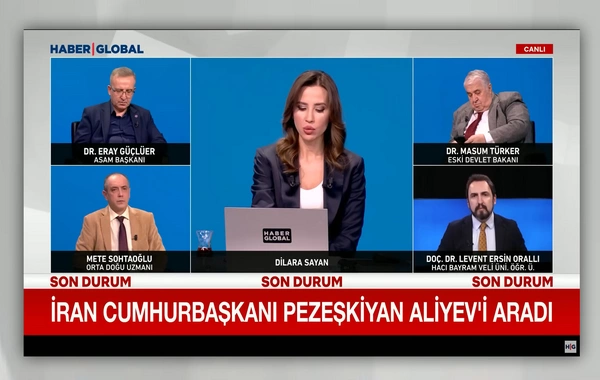 На турецком телеканале обсудили телефонный разговор Масуда Пезешкиана с Ильхамом Алиевым