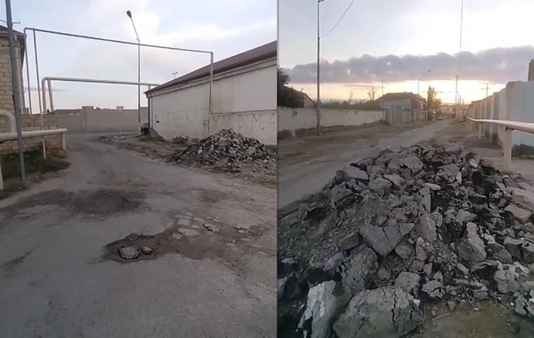 Asfaltı qazıb yolu bərbad hala saldılar - "Bir ildir düzəltmirlər"