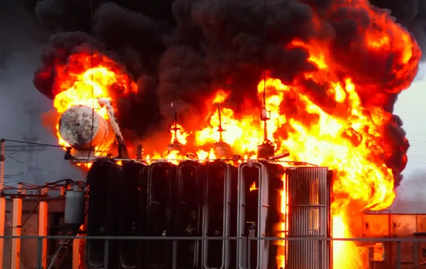 Biləsuvarda transformator partlayıb, rayon mərkəzinin bir hissəsi işıqsız qalıb