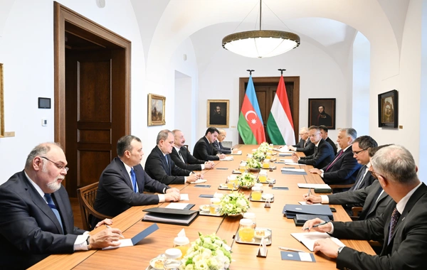 Budapeştdə Azərbaycan Prezidenti İlham Əliyevin Macarıstanın Baş naziri ilə geniş tərkibdə görüşü olub