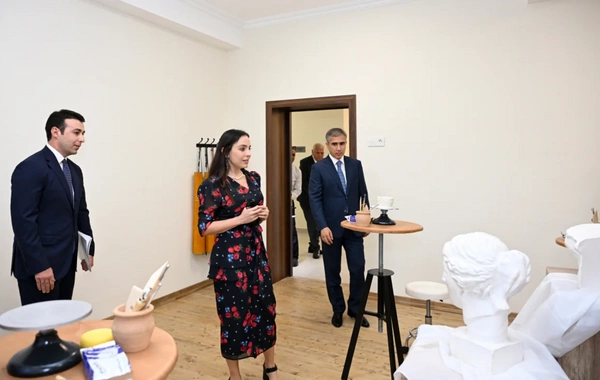 Leyla Əliyeva Şəki Şəhər İncəsənət Məktəbində olub