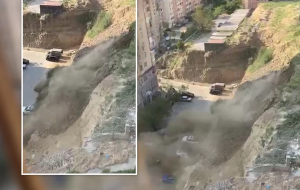 Dünən baş verən torpaq sürüşməsinin ANBAAN VİDEOSU