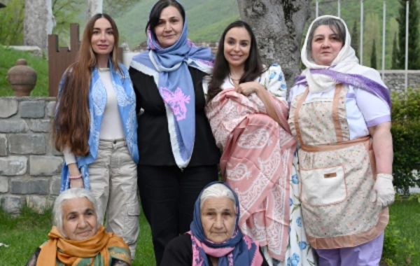 Leyla Əliyeva və Arzu Əliyeva Şəkidə tarixi-memarlıq abidələrinin bərpadan sonra açılışında iştirak ediblər
