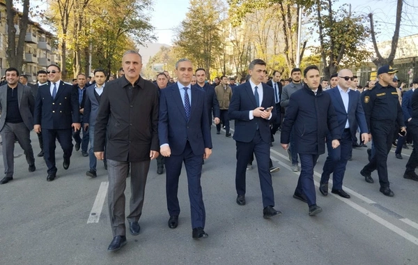 Bölgələrdə Zəfər Günü ilə bağlı hərbçilərin yürüşü keçirilir