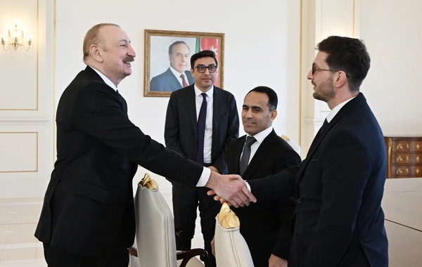 İlham Əliyev Avropa çempionatında komanda hesabında çempion olan güləşçiləri qəbul edib