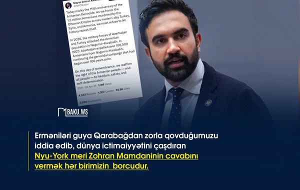 Dünya azərbaycanlılarından Nyu-York merinin qaralama kampaniyasına qarşı YENİ HƏRƏKAT